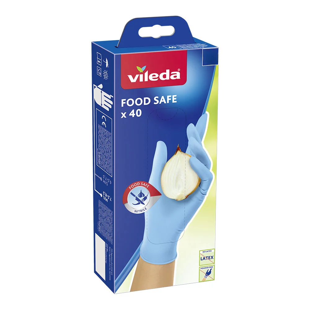 Luvas Food Safe 40 Unid. S/M 171013 Vileda