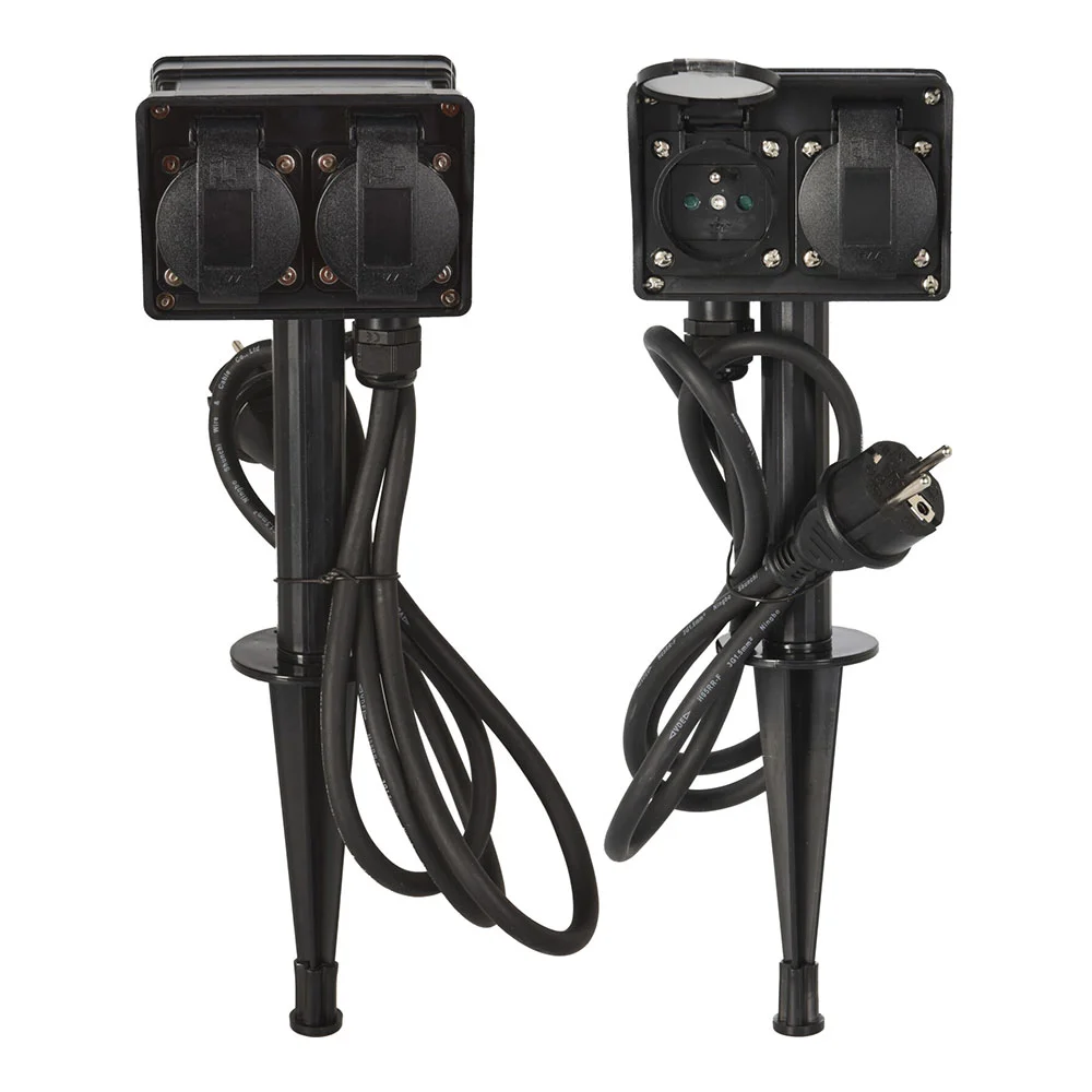Estaca com 4 Tomadas 2+2 para Exterior Ip44