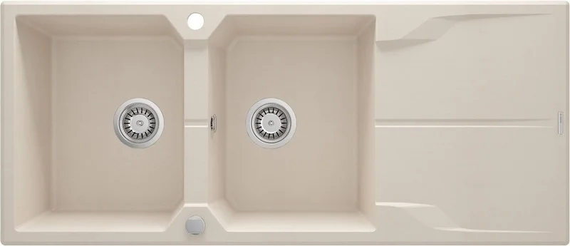 2-Bowl Granite Sink With Drainer