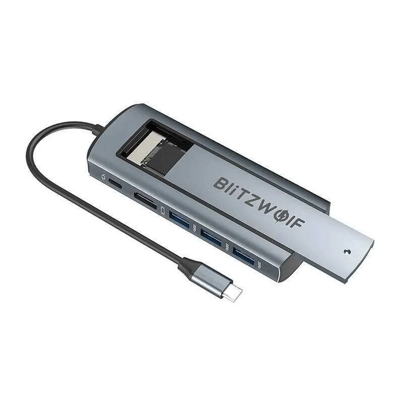 Hub USB-C "6-EM-1" 3x USB 3.0 / HD/ Leitor de car.