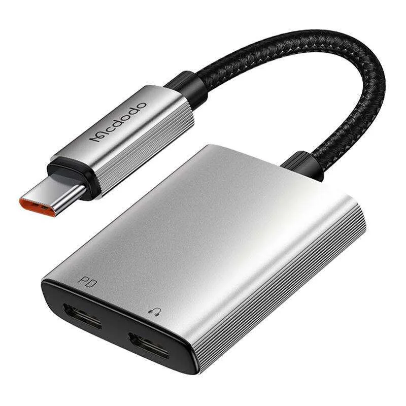 Adaptador de áudio 2 em 1 Mcdodo + USB-C p/ USB-C
