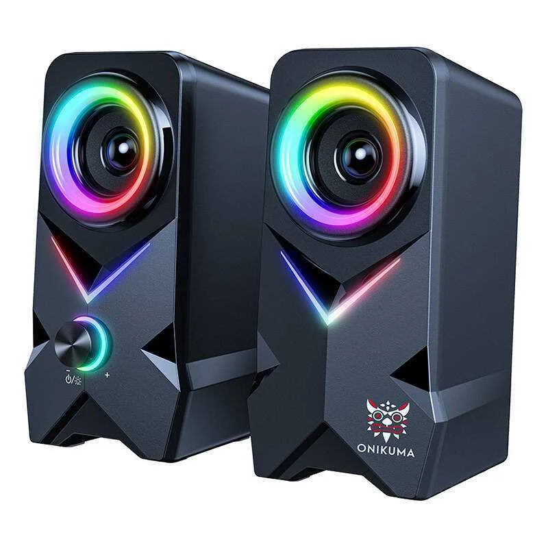 Colunas Gaming RGB 2x 5w Preto - Onikuma