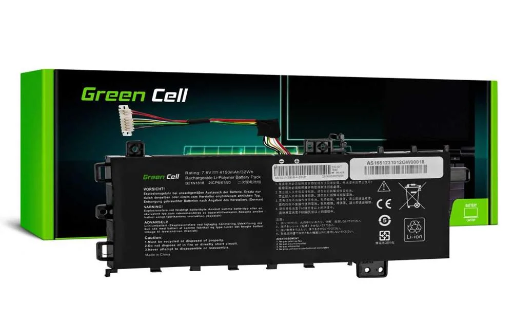Green Cell Battery B21n1818 C21n1818-1 For Asus Vivobook 15 A512 A512da A512fa A512ja R512f R512u X5