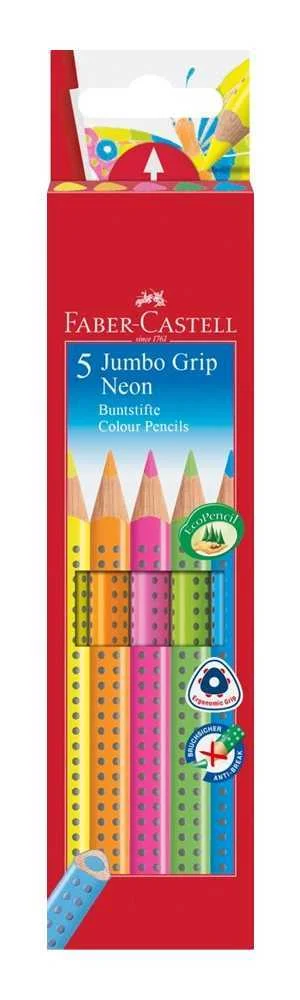 Faber-Castell Buntstift Jumbo Grip Neon 5er-Etui