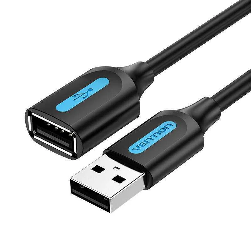 Usb 2.0 Male To Female Extension Cable Vention Cbibd 0.5m Black Pvc