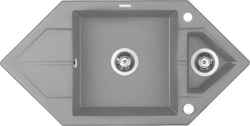 1.5-Bowl Granite Sink With Drainer - Space-Saver