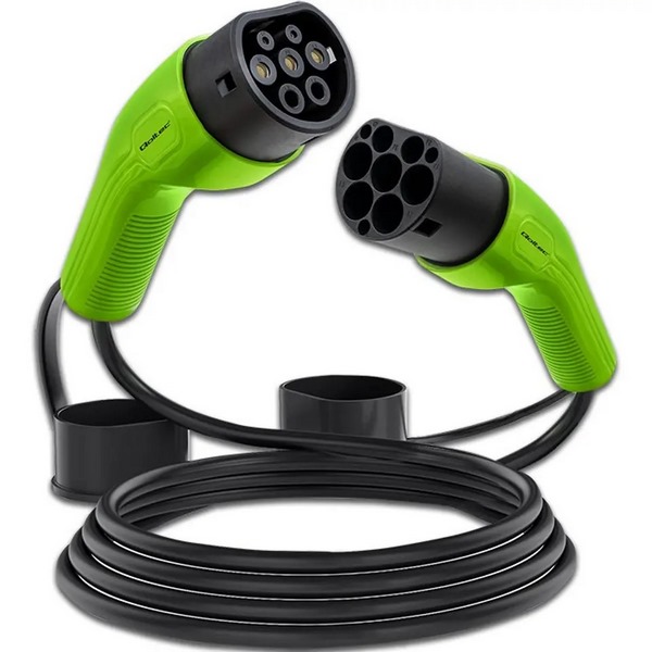 Qoltec 52473 Ev Cable Type 2 For Car Charging | 400v | 11kw | 16a | 5m