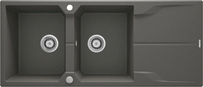 2-Bowl Granite Sink With Drainer
