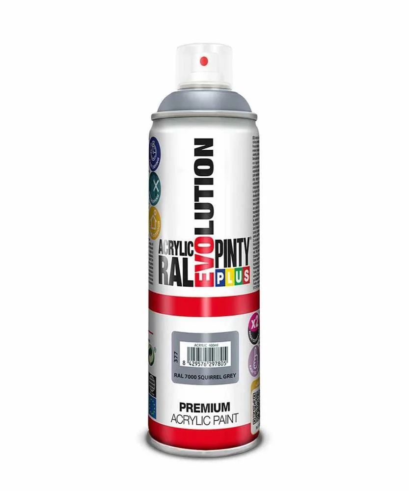 Tinta em Spray Pintyplus Evolution Ral 7000 Cinzento Squirrel 400 Ml 