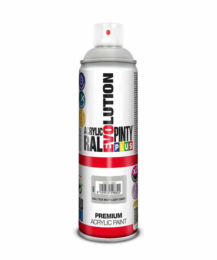 Tinta em spray Pintyplus Evolution RAL 7035 Cinze.