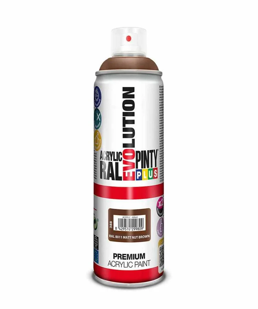 Tinta em Spray Pintyplus Evolution Ral 8011 Nut Brown 400 Ml Mate 