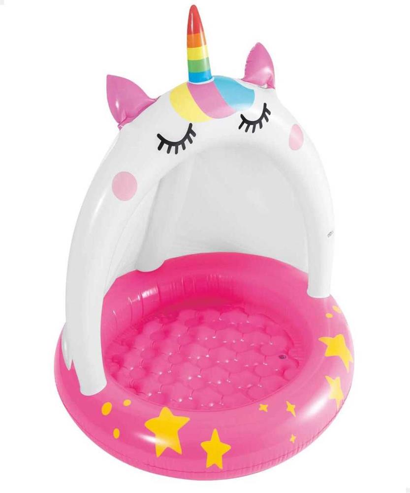 Piscina Insuflável para Crianças Intex Cor de Rosa Unicórnio 102 X 102 Cm 