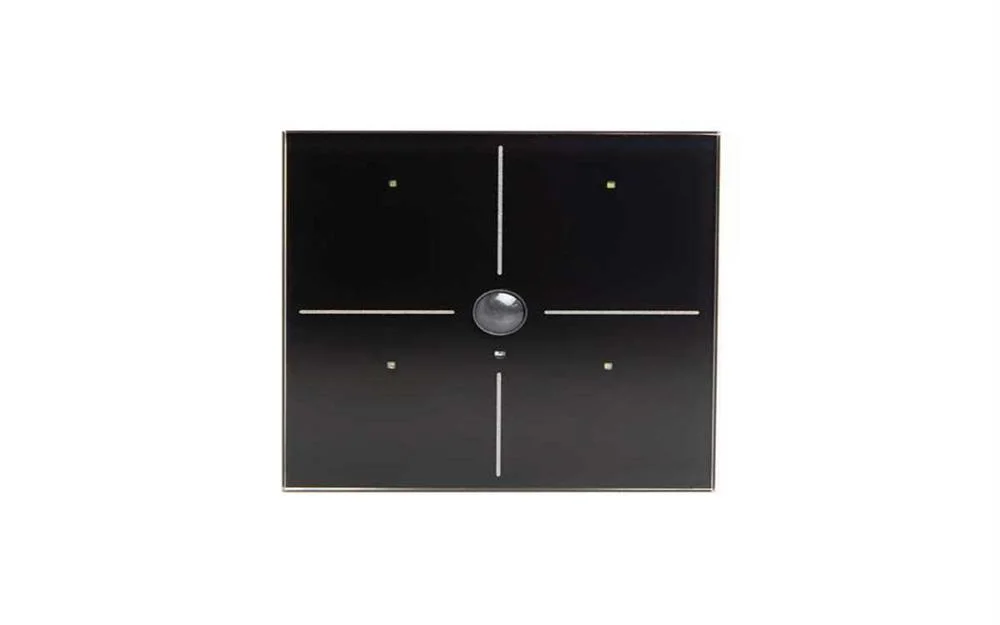 Glass Panel Control Module With 4 Touch Keys And Built-In Motion And Twilight Sensor (Black Edition)