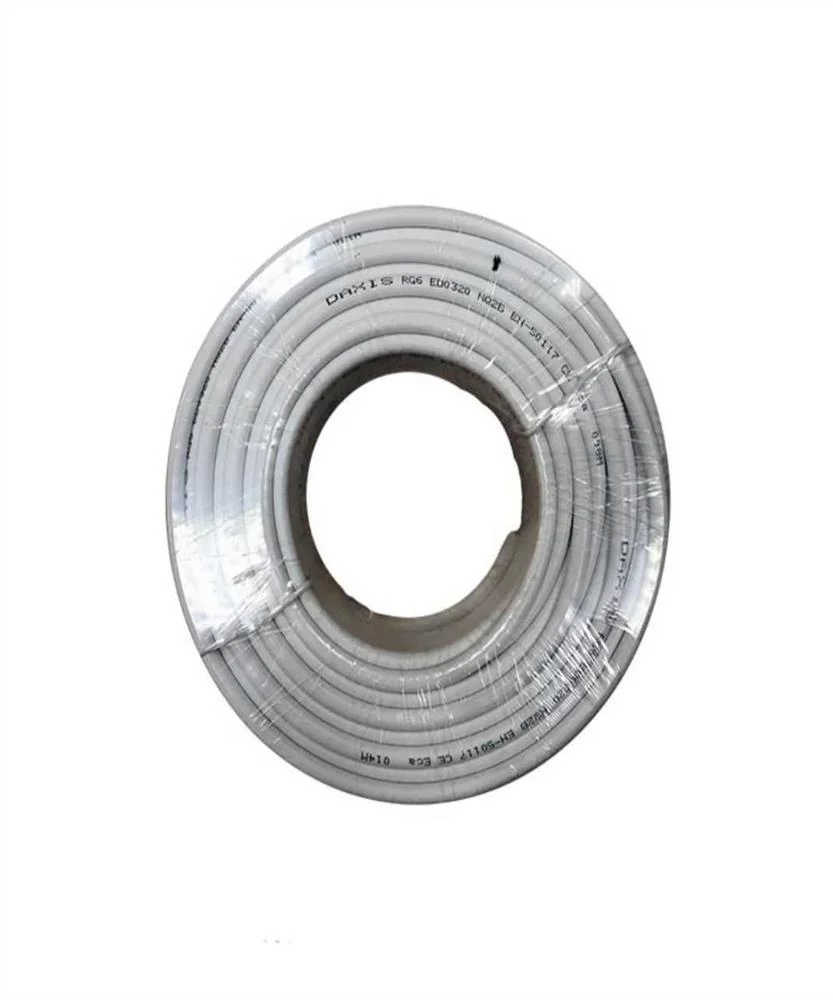 Cabo coaxial RG 6 branco 25 metros Daxis