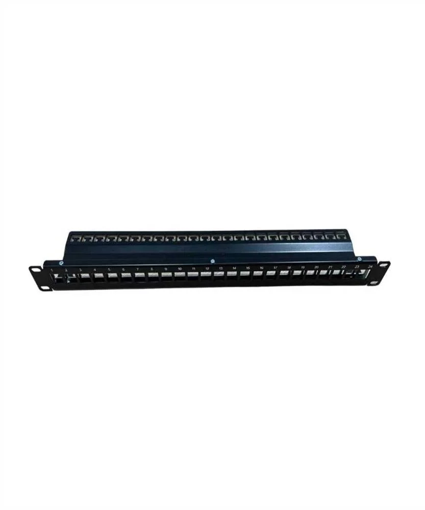 Painel 19" 1u P/ 24 Keystone Rj45 Preto