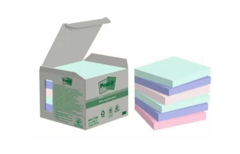 Pack 6 Blocs 100 Hojas Notas Recicladas Adhesivas.