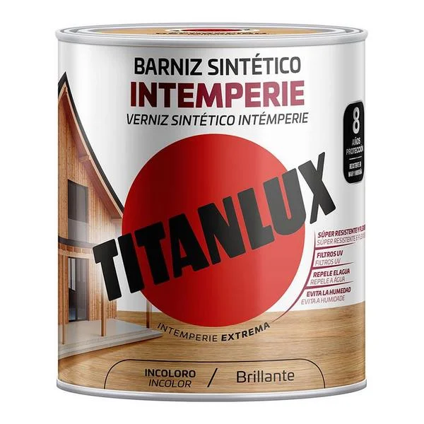 Verniz Sint&eacute;tico Intemp&eacute;rie Brilhante Incolor 4l Titanlux M14100004