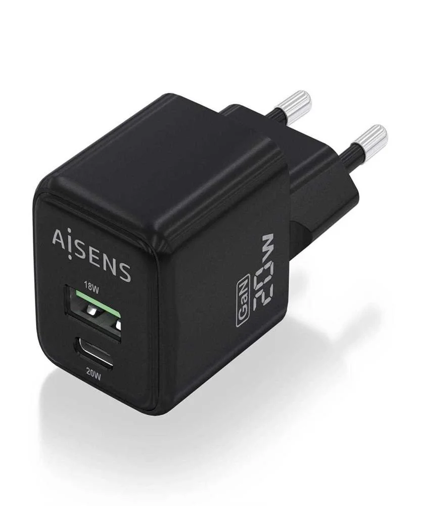 Cargador Gan de Pared Aisens Asch-20w2p011-Bk/ 1x.