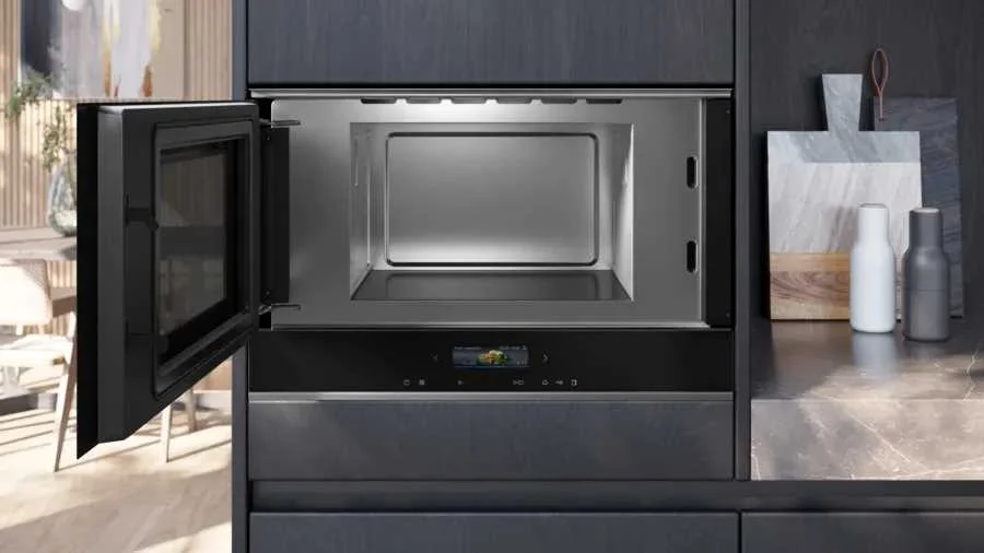 Siemens Microondas Integ 21lt 900w Vidro Preto