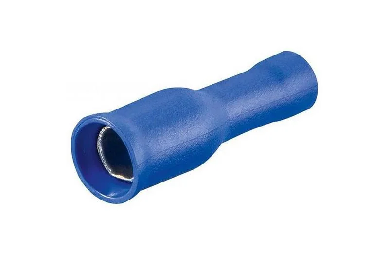 Terminal Cilindrico Femea Isolado Azul 5.0mm