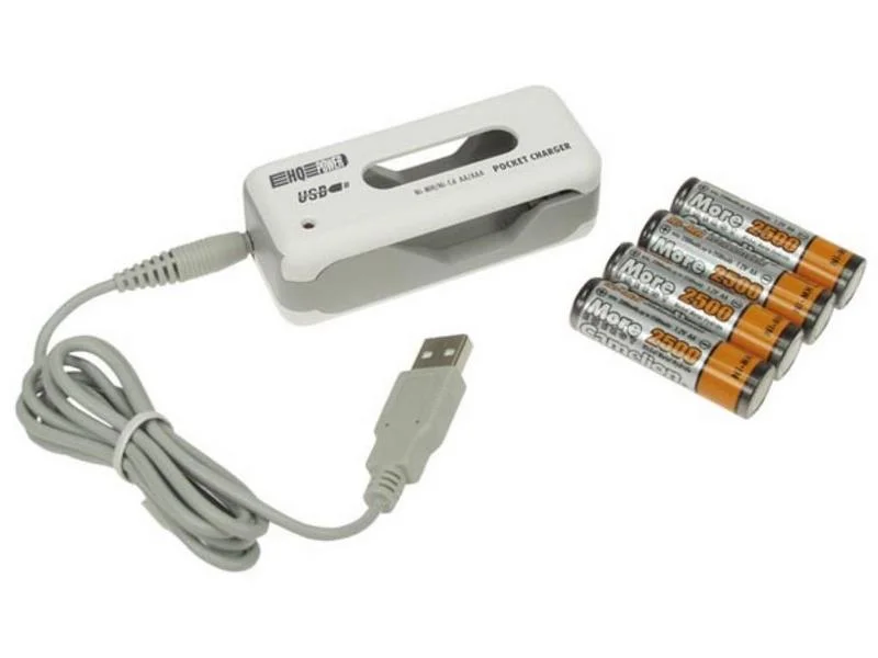 Carregador viagem USB com 4xAA Ni-Mh