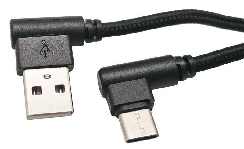 Usb a Macho a Usb C Macho, 1.5m Conectores Acodados