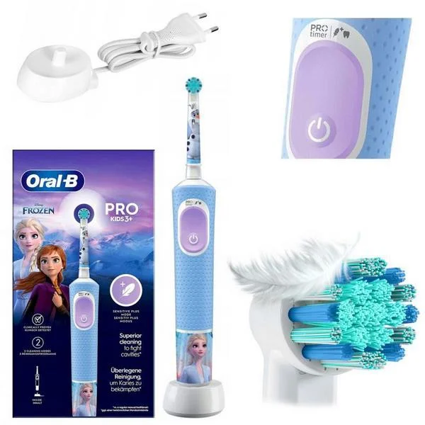 Oral-B | Vitality Pro Kids Frozen | Electric Toothbrush | Rechargeable | For Kids | Number Of Brush 