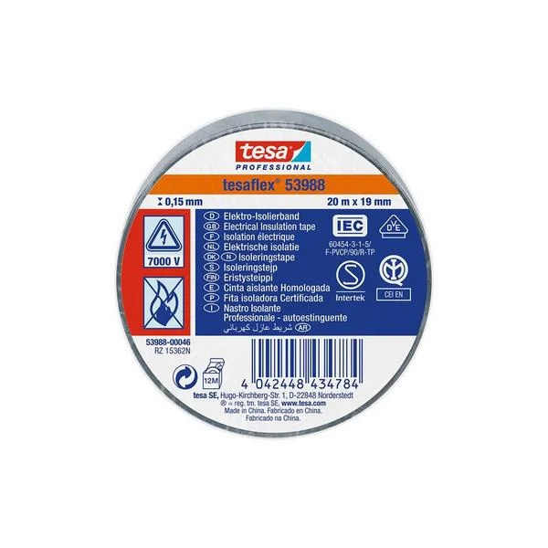 Fita Isolante Homologada Cinzento 20m X 19mm 5398.