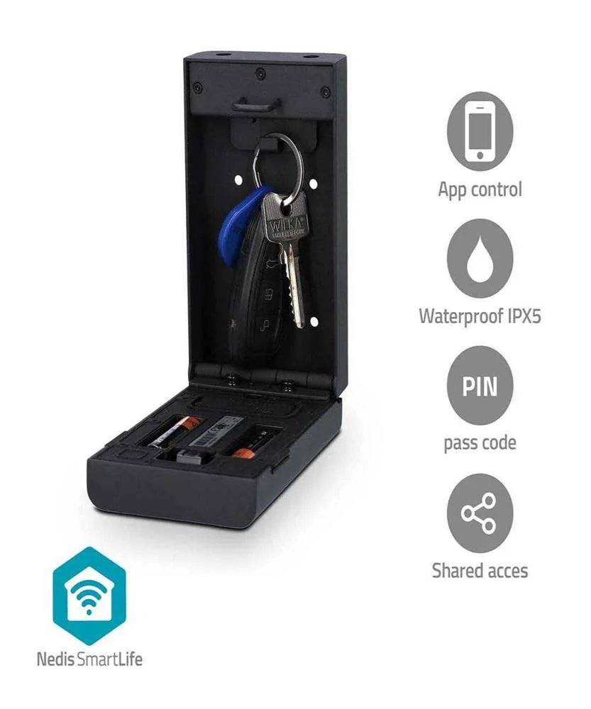 Mini-Cofre de Chaves Inteligente C/ Código + Bluetooth (Compatível C/ Tuya) Smartlife - Nedis