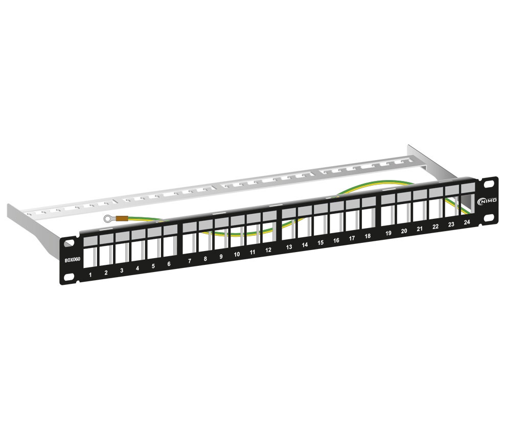 Rack Panel 19" P/ Patch Panel 24 Portas Preto