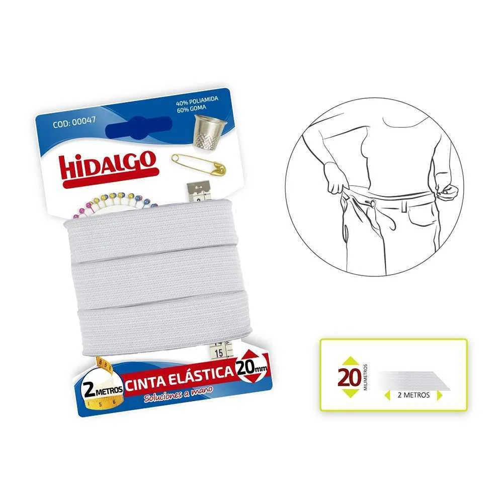 Bl&iacute;ster El&aacute;stico 20mmx2m Branco Hidalgo