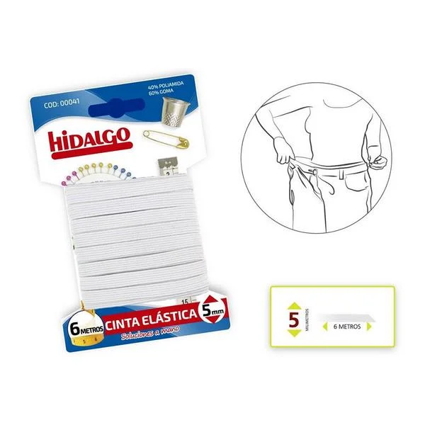 Bl&iacute;ster El&aacute;stico 5mmx6m Branco Hidalgo
