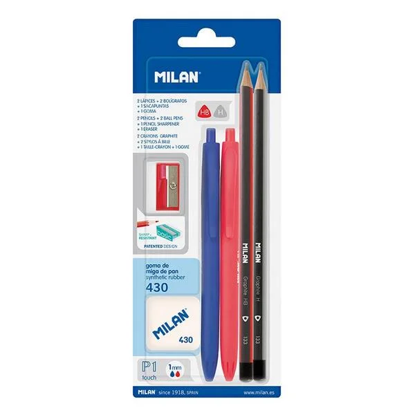 Blíster de 2 Canetas P1 (Azul/Vermelho) 2 Lápis G.
