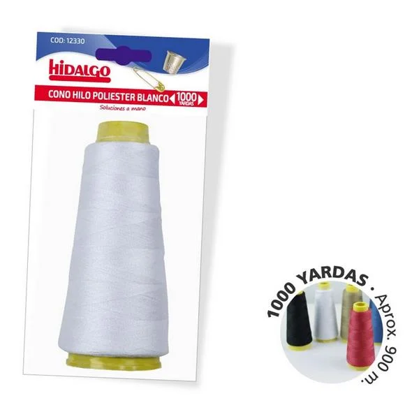 Cone Linha de Poli&eacute;ster 900m Branco Hidalgo