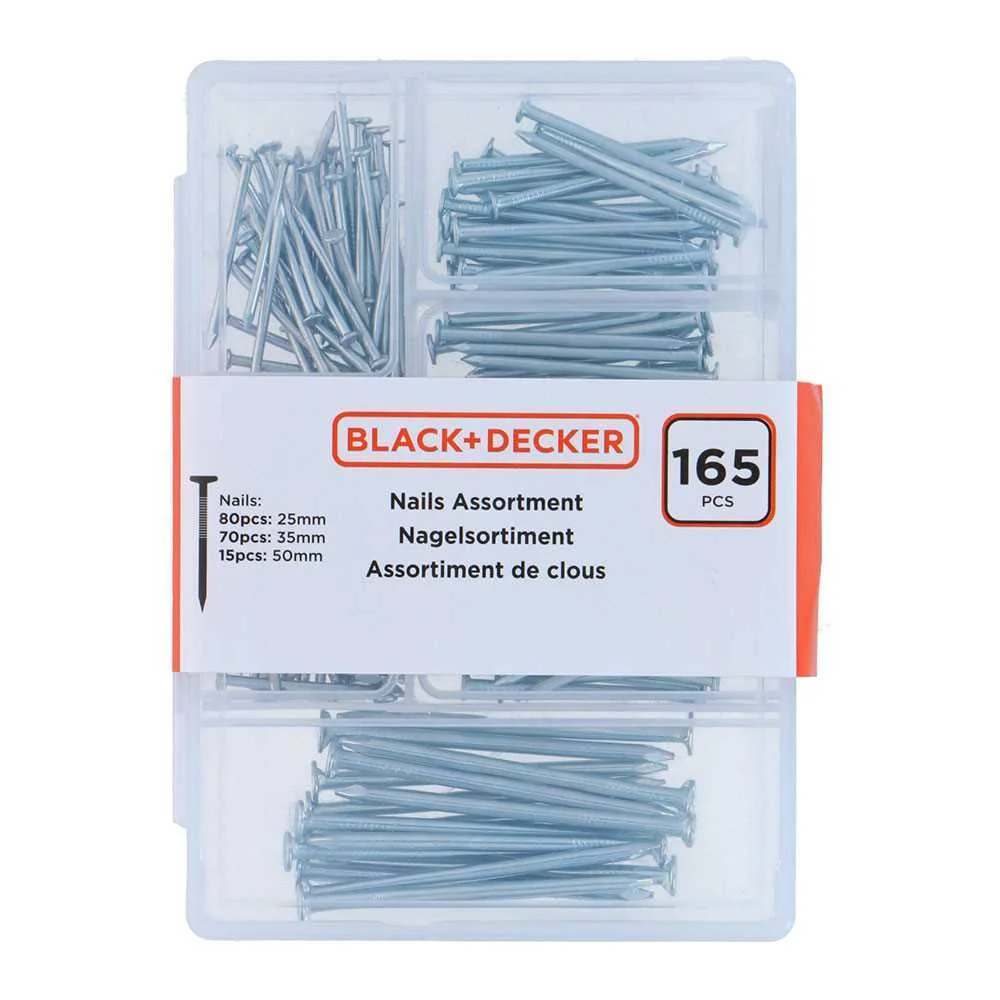 Sortido de Pregos 165 Peças Black+Decker