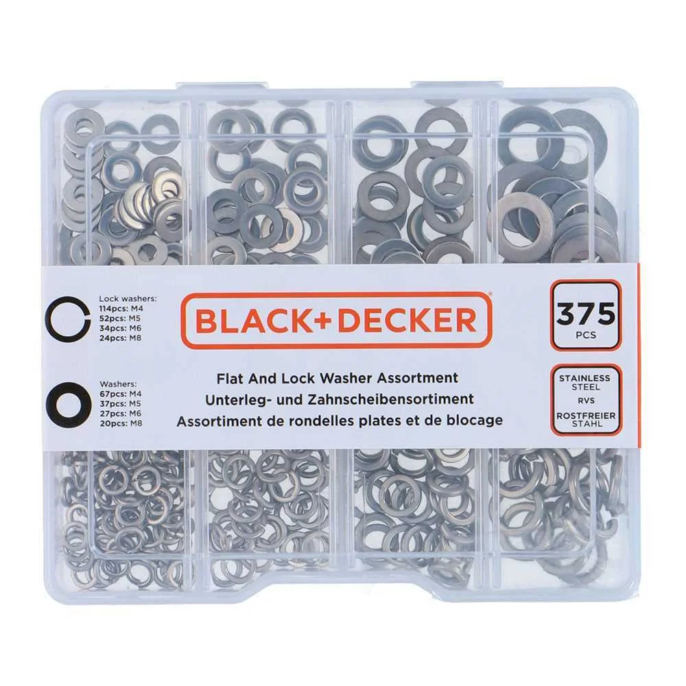 Sortido Anilhas Planas e de Segurança Black+Decker