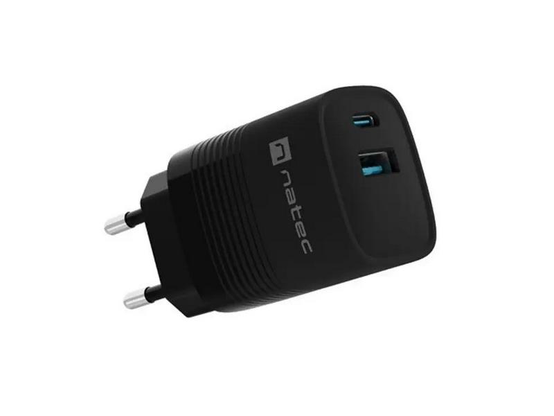 CARREGADOR NATEC RIBERA GAN 1X USB-A + 1X USB-C 30