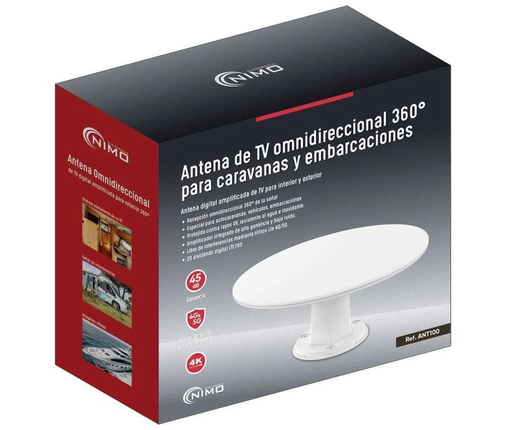Antena Tv Amplificada para Tdt para Caravana Y Em.