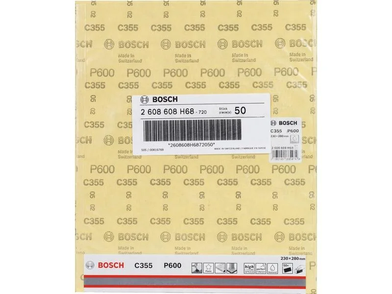 FOLHA DE LIXA C355 - 230X280MM G600 BOSCH
