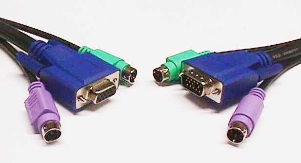 Kvm Cable, Hdb15m+2ps/2 - Hdb15h+2ps/2, 3m