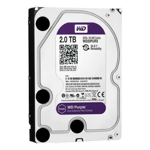 Disco Rígido - Capacidade 2 Tb - Intérfase Sata 6 Gb/S - Modelo Wd20purx - Especial para Videogravad