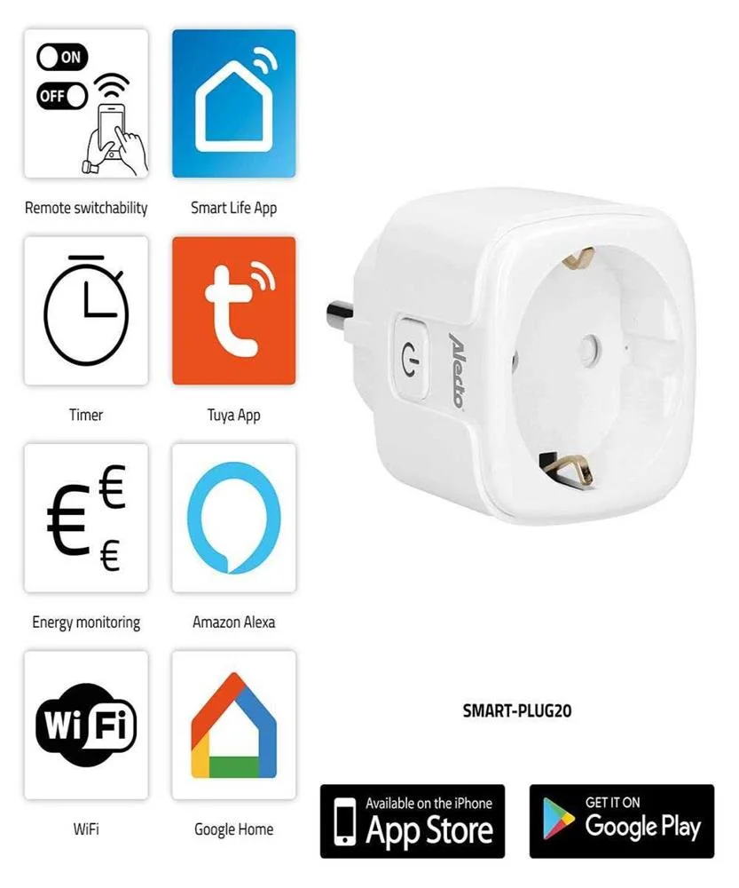 Smart-Plug20 Enchufe Wi-Fi Inteligente Con Monito.