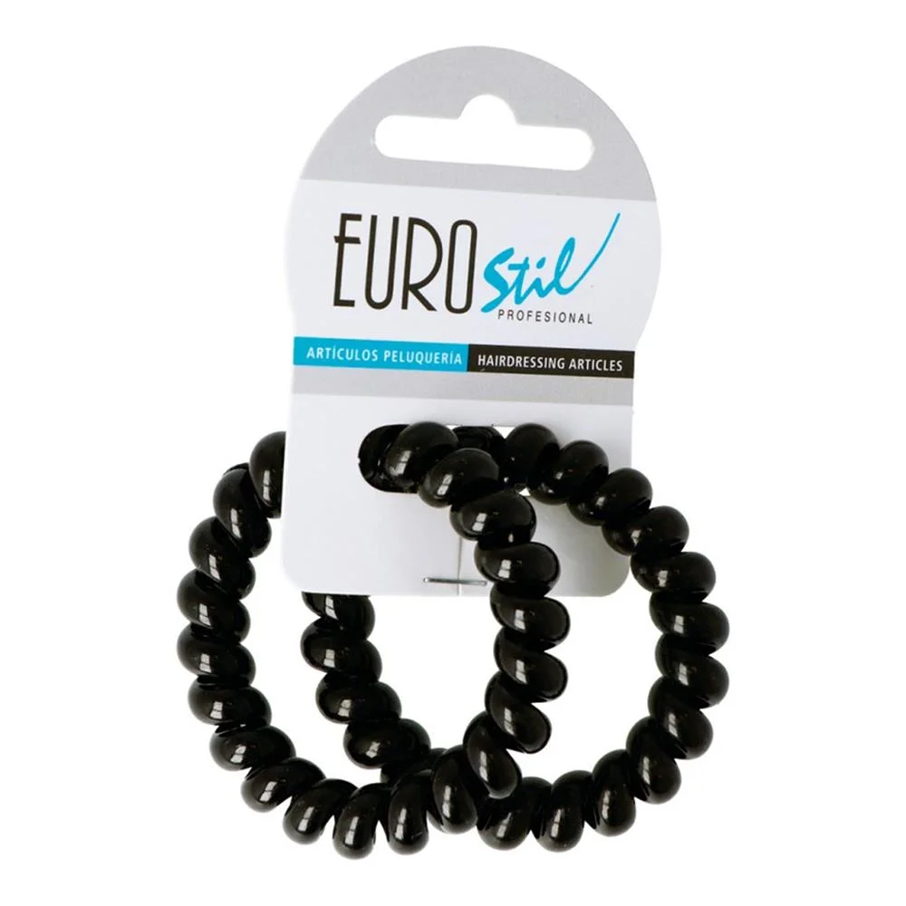 Eurostil Elásticos Espiral Grande Preto 55cm