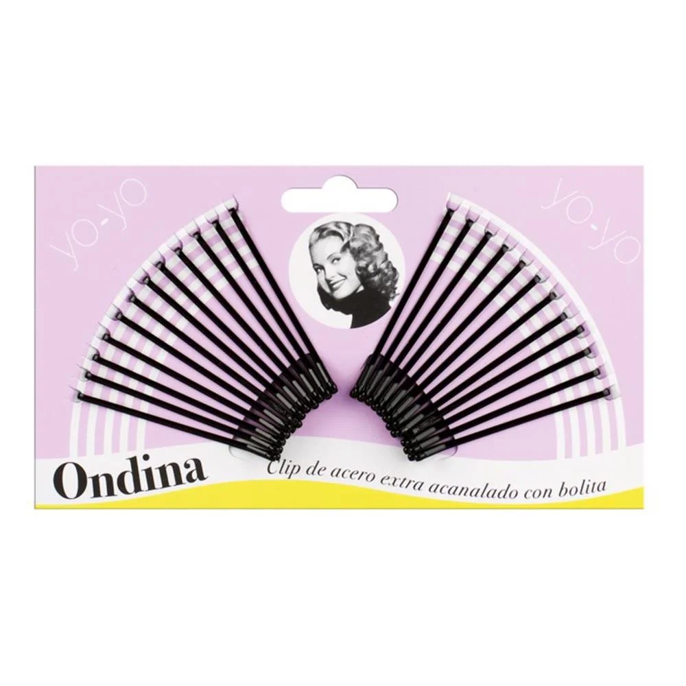 Eurostil Acanalado Clips Acero Con Bolita Negra 5.