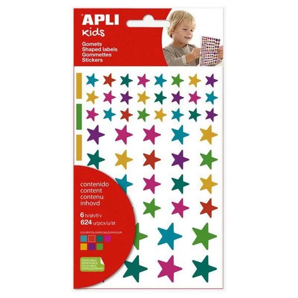 Bolsa de Gomets - Pegatinas Estrellas Multicolor .