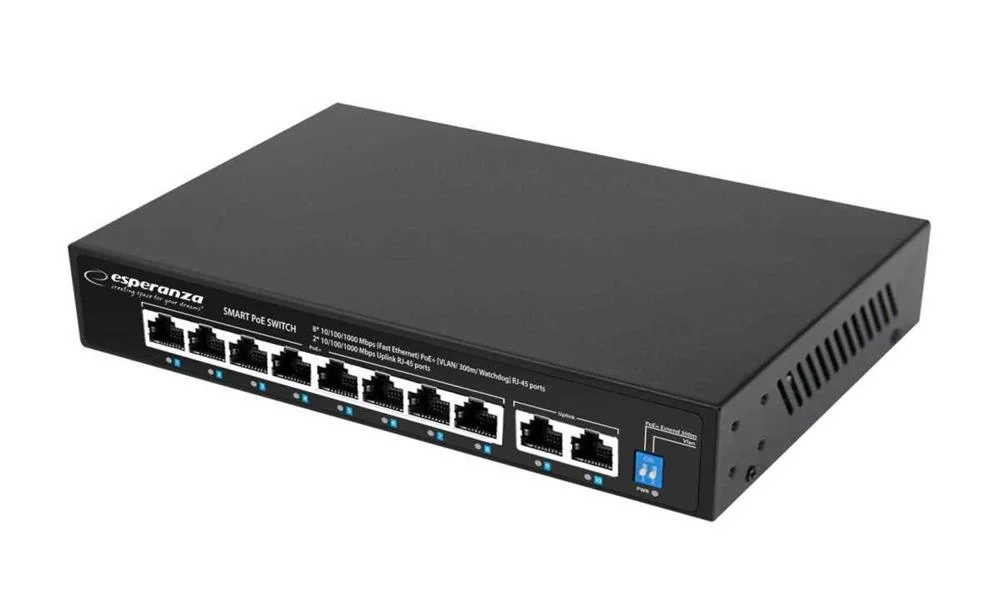 SWITCH ESPERANZA 10 PORTAS POE 10/100/1000 120W