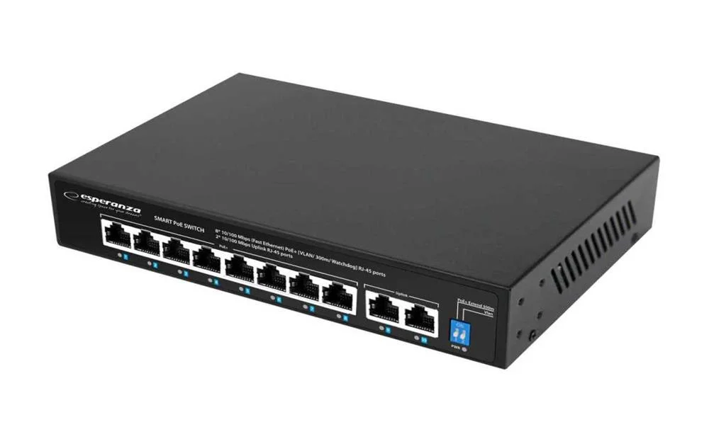 Esperanza 8 Poe + 2 Uplink Port Ethernet Switch 10/100 Spotter