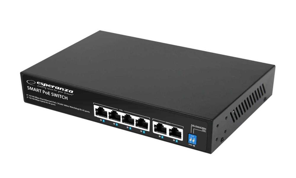 Esperanza 4 Poe+2 Uplink Port Ethernet Switch 10/100 Spinner