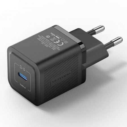 Cargador Gan de Pared Vention Fepb0-Eu/ 1xusb Tipo-C/ 20w