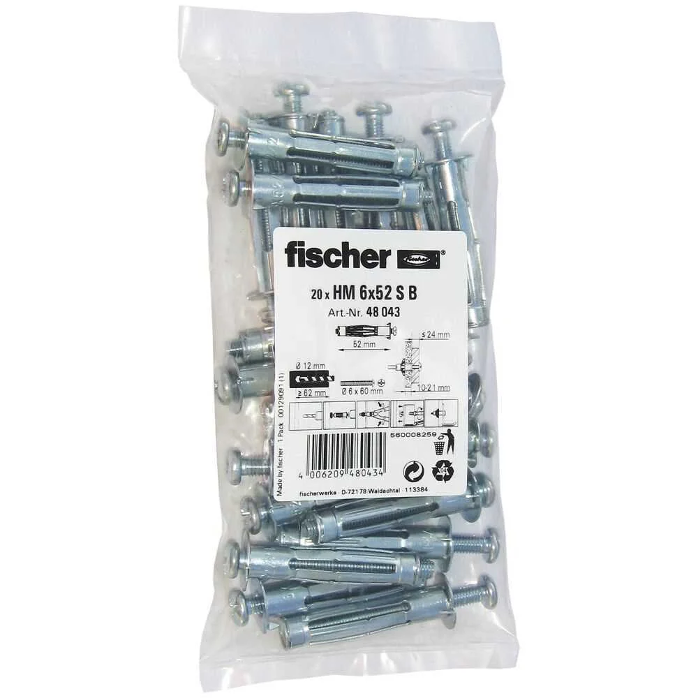 FISCHER 48043 BUCHA E PARAFUSO 20 UNIDADE(S) CONJ.